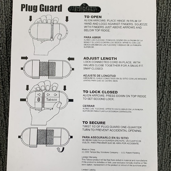 Tabsco Plug Guard Black Plastic Cable Management Home Garden On-the-Job New - Picture 8 of 8